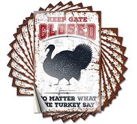 Funny Car Stickers Keep Gate Closed No Matter What The Turkey Say Funny Sticker 10 Pcs No Stupid People Sign Sticker Box(8X12CM)