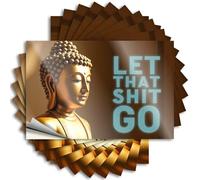 Funny Car Stickers Let Go of Your Troubles Stickers 10Pcs Bar Signs for Home Decor Stickers Girls(6X9CM)
