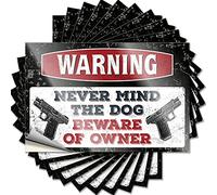 Funny Car Stickers Never Mind The Dog Beware of Owner Funny Sticker 10 Pcs Bumper Sticker Bar Accessories for Man Cave(12X18CM)