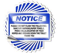 Funny Car Stickers Notice Please Do Not Flush The Following Sanitary Stickers 10 Pcs Car Sticker Pack Funny Kitchen Signs(6X9CM)