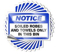 Funny Car Stickers Notice Soiled Robes and Towels Only in This Bin Stickers 10 Pcs Car Stickers for Men Stickers for Your Car(6X9CM)