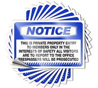 Funny Car Stickers Notice This is Private Property Entry to Members Stickers 10 Pcs No Stupid People Sign Sticker Box(6X9CM)