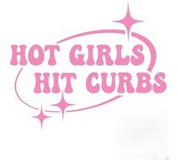 Funny Car Stickers, Pink Car Sccessories HOT Girls HIT CURBS Cars Window Stickers, Bumper Sticker for Cars, Vinyl Waterproof Carss Sticker Funny for Women, Girl Carss Accessories