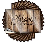 Funny Car Stickers Please Go The f-k Away Funny Sticker 10 Pcs Men Decor Funny Warning Stickers(6X9CM)