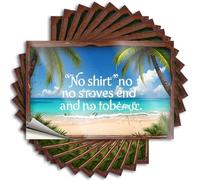 Funny Car Stickers Relaxation Rules: No Shirt, No Shoes, No Worries! Stickers 10Pcs Car Warning Sticker Car Accessories(12X18CM)