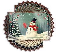 Funny Car Stickers Snowman in Winter Wonderland with Festive Ornaments Stickers 10Pcs Warning Sticker Stickers for Cars(8X12CM)