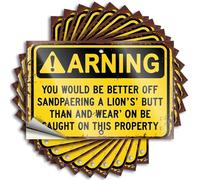 Funny Car Stickers Warning: Sandpapering A Lion's Butt is Better Than Being Here! Stickers 10Pcs Funny Bumper Sticker Windshield Stickers for Cars(8X12CM)