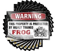 Funny Car Stickers Warning This Property is Protected By A Highly Trained Frog Funny Sticker 10 Pcs Car Stickers Funny Funny Home Bar Signs(6X9CM)