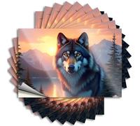 Funny Car Stickers Wolf in The Sunset Mountains Stickers 10Pcs Funk Around and Find Out Sticker Funny Stickers(8X12CM)