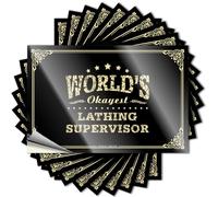 Funny Car Stickers World's Okayest Lathing Supervisor Stickers Sign Decor Car Sticker Pack(12X18CM)