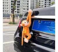 Funny Car Tail Monkey Pendant Decoration, Monkey Squad, Tailwind Monkey for Cars, Cute Swinging Monkey Ornament with Suction Cup, Hanging Monkey Stuffed Animal Decor for Car Tail Exterior (Yellow)