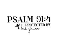 Funny Car Window Stickers Black Psalm 91:4 Protected By His Grace Decals