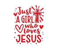 Funny Car Window Stickers Red Just A Girl Who Loves Jesus Decals