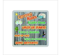 Funny Caravan Coaster - Caravan Rules - Novelty Birthday Gift/Present