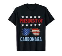 Funny Carbonara Lover USA Flag. President of Carbonara! T-Shirt