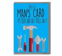 Funny Card For Men, For Him, Dad,Husband, Brother - This Is A Man’s Card It’s Blue And Has Tools On It C442
