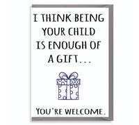 Funny Card From Son Daughter Mum Dad Parent Birthday Thank You Humour Joke Sarcastic Banter C15