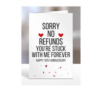Funny Card, Happy 19th Anniversary, gifts for husband, wife, boyfriend, girlfriend, mum, dad, friend, couple, presents, men, women, him, her, 19 years, A5-199_20