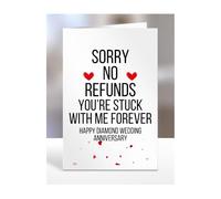 Funny Card, Happy Diamond Wedding Anniversary, gifts for husband, wife, boyfriend, girlfriend, mum, dad, friend, couple, presents, men, women, him, her, A5-199_111