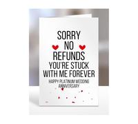 Funny Card, Happy Platinum Wedding Anniversary, gifts for husband, wife, boyfriend, girlfriend, mum, dad, friend, couple, presents, men, women, him, her, A5-199_127