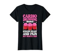 Funny Cardio Drumming Fitness cat Drumming Women T-Shirt
