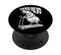 Funny Cardio Gym Hippo Cardi-Oh-No Hippopotamus Treadmill PopSockets Adhesive PopGrip