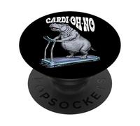 Funny Cardio Gym Hippo Cardi-Oh-No Hippopotamus Treadmill PopSockets Adhesive PopGrip