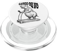 Funny Cardio Gym Hippo Cardi-Oh-No Hippopotamus Treadmill PopSockets PopGrip for MagSafe