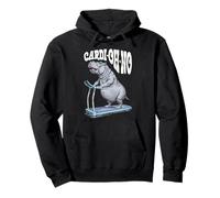 Funny Cardio Gym Hippo Cardi-Oh-No Hippopotamus Treadmill Pullover Hoodie