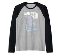 Funny Cardio Gym Hippo Cardi-Oh-No Hippopotamus Treadmill Raglan Baseball Tee