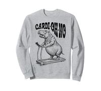 Funny Cardio Gym Hippo Cardi-Oh-No Hippopotamus Treadmill Sweatshirt