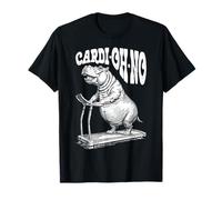 Funny Cardio Gym Hippo Cardi-Oh-No Hippopotamus Treadmill T-Shirt