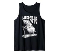 Funny Cardio Gym Hippo Cardi-Oh-No Hippopotamus Treadmill Tank Top