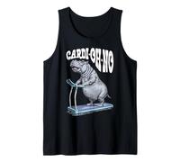 Funny Cardio Gym Hippo Cardi-Oh-No Hippopotamus Treadmill Tank Top