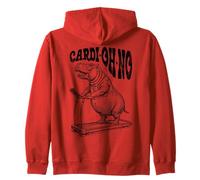 Funny Cardio Gym Hippo Cardi-Oh-No Hippopotamus Treadmill Zip Hoodie