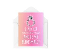 Funny Cards Engagement Card Hen Do Wedding Planner Day Bridesmaid I Said Yes Greeting Witty Humour Laughter Banter Joke Fun CBH86