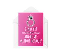 Funny Cards Engagement Card Hen Do Wedding Planner Day Maid of Honour I Said Yes Greeting Witty Humour Laughter Banter Joke Fun CBH87