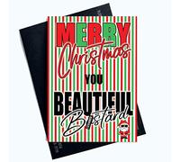 Funny Cards Merry Christmas You Beautiful B*stard Husband Boyfriend Xmas PC1035