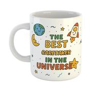 Funny Caretaker Mug - “The Best Caretaker in The Universe” Gift - Cute Coffee Cup for Colleagues, Friends or Coworkers - 11oz Ceramic