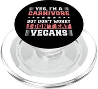Funny Carnivore I Don’t Eat Vegans Meat Lover PopSockets PopGrip for MagSafe