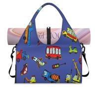 Funny Cars Sports Duffel Bag for Women Men Cars Desig Weekend Overnight Bag with Shoe Compartment Shoulder Tote Luggage Bag for Yoga Gym Travel