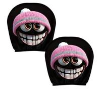 Funny Cartoon Car Headrest Covers,2 Pieces Car Interior Decoration - Protective Headrest Cover | For Drivers Loving Family Travel Events
