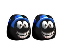 Funny Cartoon Car Headrest Covers, Enhances Style, 28x26x1cm, Elastic Headr-est Cover, Big Eyes Headrest, Elastic Stretch Fabric, Great For Cars Or Trucks