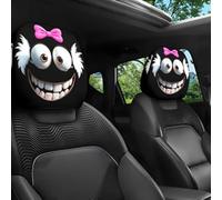 Funny Cartoon Car Headrest Covers, Funny Cat Car Headrest Covers, 2/4/6 Pack, 11 x 10 Inches, Double-Sided Printing, Breathable Fabric, for Road Trips, Parties, and Parades (Style-C)