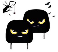 Funny Cartoon Car Headrest Covers, Halloween Car Interior Decorations with Big Eyes - Auto Interiors Decor for Daily Party Travel Commuting Home Driving Racing