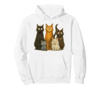 Funny Cartoon Cat Family Colorful Kitten Art Humor Design Pullover Hoodie