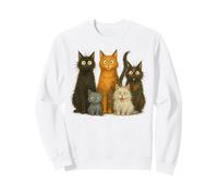 Funny Cartoon Cat Family Colorful Kitten Art Humor Design Sweatshirt