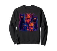 Funny Cartoon Cat Family Colorful Kitten Art Humor Design Sweatshirt