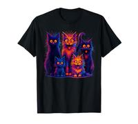 Funny Cartoon Cat Family Colorful Kitten Art Humor Design T-Shirt