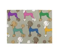 Funny Cartoon Colorful Poodle Adults 500 Pieces Puzzles-Jigsaw Wooden Puzzle for Adults Elderly